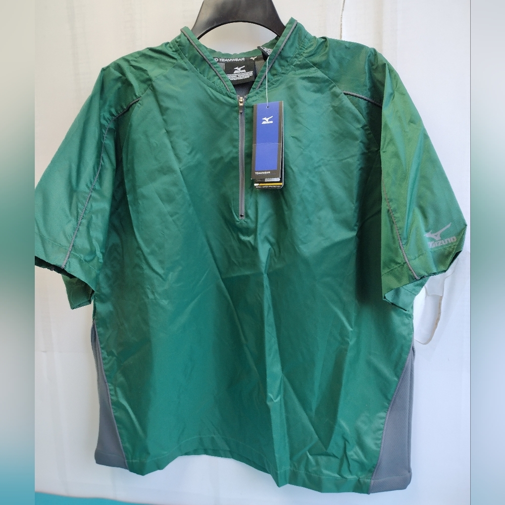 New VTG Mizuno Impermalite TeamWear Men's Baseball Nylon Shirt 1/4 Zip Size S